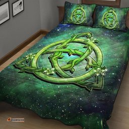 Celtic Quilt Bed Set Green Triquetra