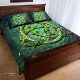 Celtic Quilt Bed Set Green Triquetra