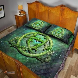 Celtic Quilt Bed Set Green Triquetra