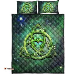 Celtic Quilt Bed Set Green Triquetra