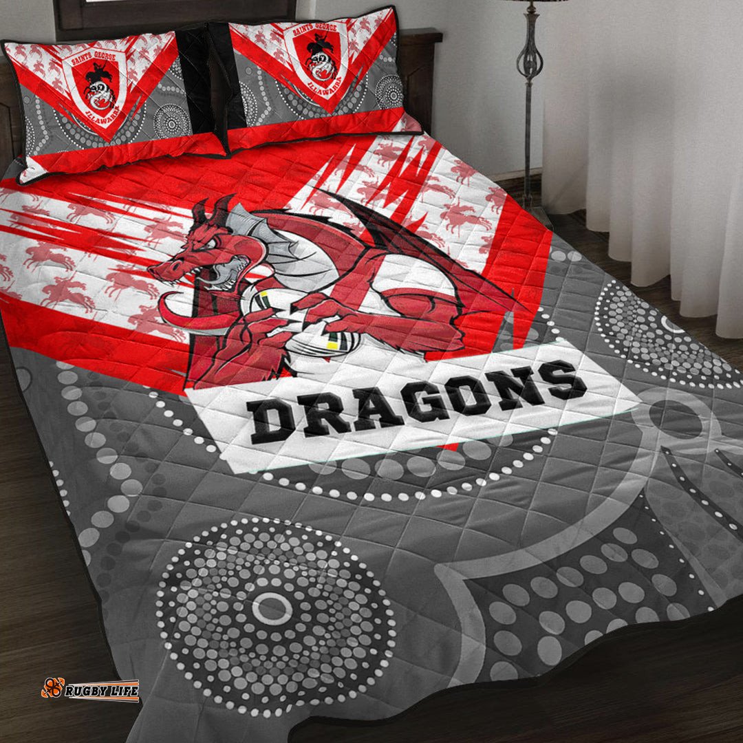 Vibe Hoodie Quilt Bed Set St. George Illawarra Dragons Quilt Bed Set