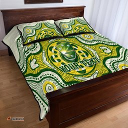 Personalised Australia Cricket Quilt Bed Set Boxing Day Test Indigenous Art