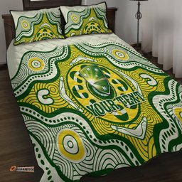 Personalised Australia Cricket Quilt Bed Set Boxing Day Test Indigenous Art