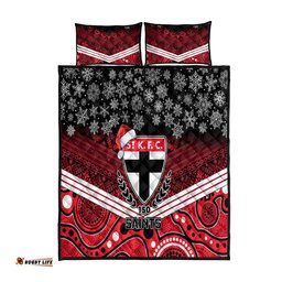 St Kilda Football Christmas Quilt Bed Set Merry Xmas Mix Aboriginal Art 03