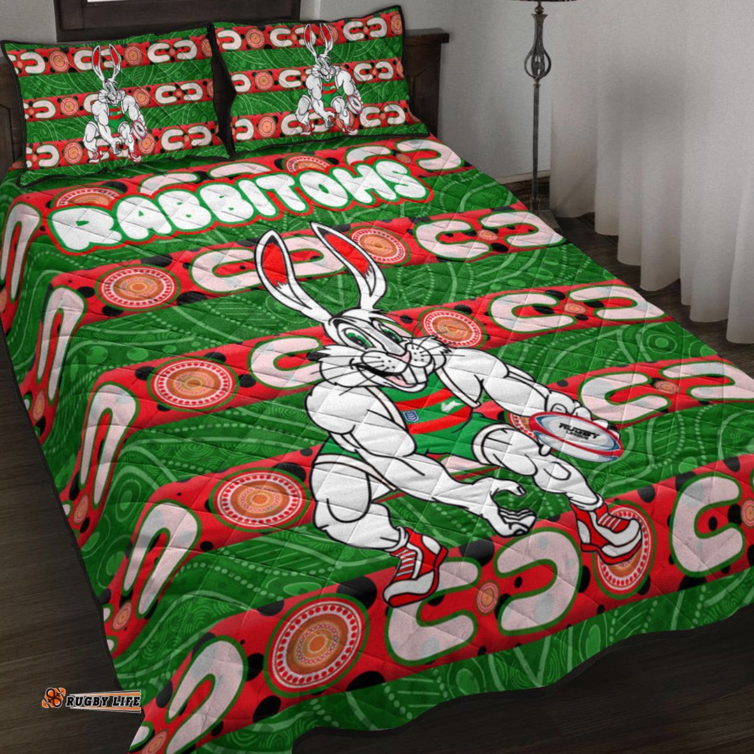 Vibe Hoodie Quilt Bed Set South Sydney Roosters Comic Style Quilt Bed Set