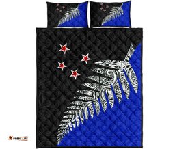Quilt Bed Set New Zealand Silver Fern Blue