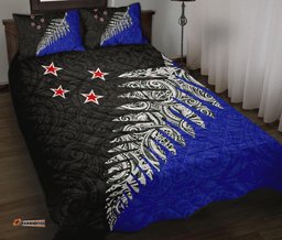 Quilt Bed Set New Zealand Silver Fern Blue