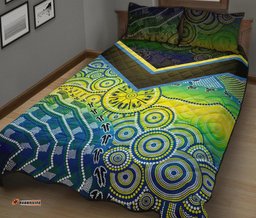 Aboriginal Quilt Set Covers Dot Painting Indigenous Circle Patterns