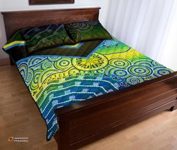 Aboriginal Quilt Set Covers Dot Painting Indigenous Circle Patterns