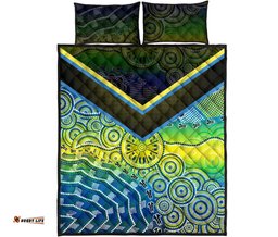 Aboriginal Quilt Set Covers Dot Painting Indigenous Circle Patterns
