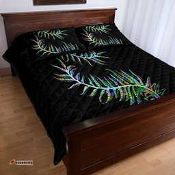New Zealand Quilt Bed Set Aotearoa Silver Fern Mixed Papua Shell Green Vibe