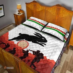 Custom Personalised South Sydney Rabbitohs ANZAC Quilt Bed Set Simple Style White