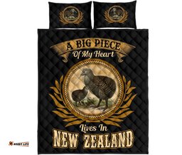 A Big Piece Of My Heart Lives In New Zealand Quilt Bed Set