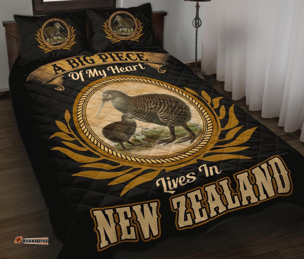 A Big Piece Of My Heart Lives In New Zealand Quilt Bed Set
