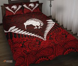 Kiwi Silver Fern Classic Quilt Bed Set Red