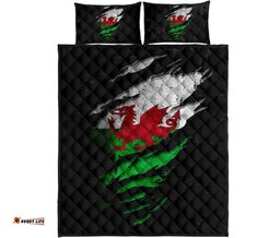 Wales in Me Quilt Bed Set Special Grunge Style