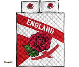 England Rugby Quilt Bed Set Sporty Style
