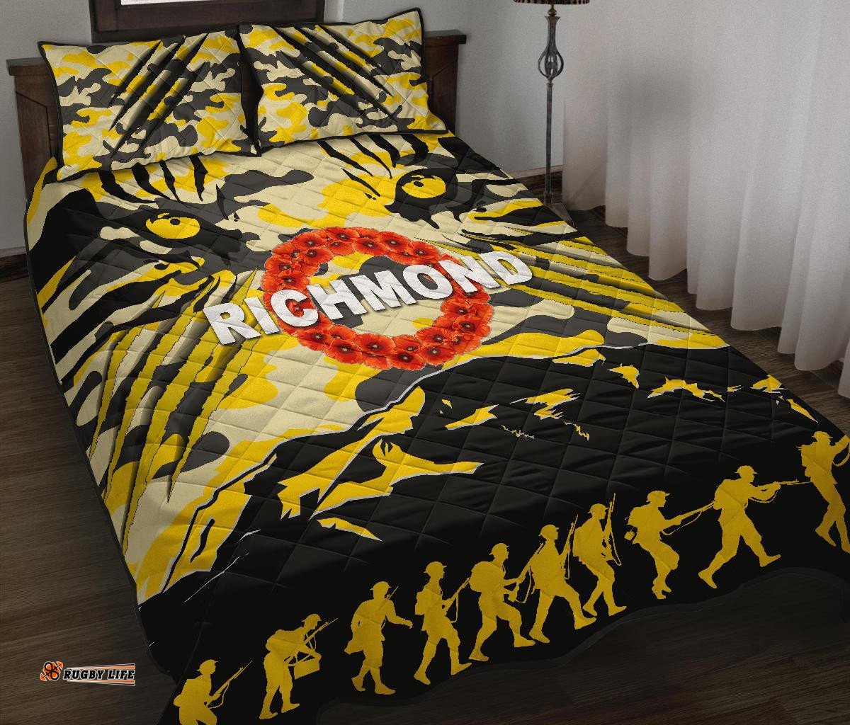 Richmond Tigers Quilt Bed Set ANZAC Day Country Style 06