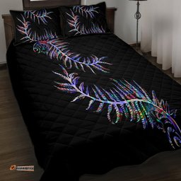 New Zealand Quilt Bed Set Aotearoa Silver Fern Mixed Papua Shell Purple Vibe