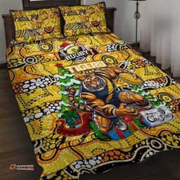 Richmond Tigers Football Merry Christmas Quilt Bed Set Indigenous Australian Art