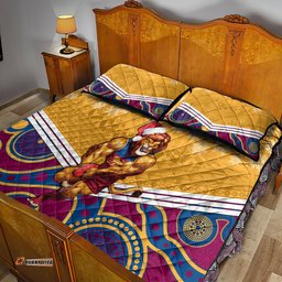 Custom Brisbane Lions Football Christmas Quilt Bed Set Merry Xmas Mix Aboriginal Art