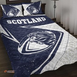 Scotland Rugby Quilt Bed Set Celtic Scottish Rugby Ball Lion Ver