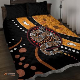 Aboriginal Snake Pattern Dot Art Quilt Bed Set
