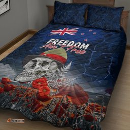 New Zealand ANZAC Day Quilt Bed Set Freedom Ain't Free