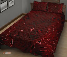 New Zealand Quilt Bed Set, Maori Gods Quilt And Pillow Cover Tumatauenga God Of War Red