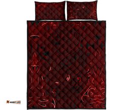 New Zealand Quilt Bed Set, Maori Gods Quilt And Pillow Cover Tumatauenga God Of War Red