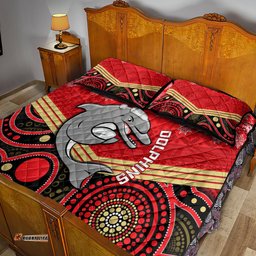 Dolphins Rugby Christmas Quilt Bed Set Merry Xmas Mix Aboriginal Art