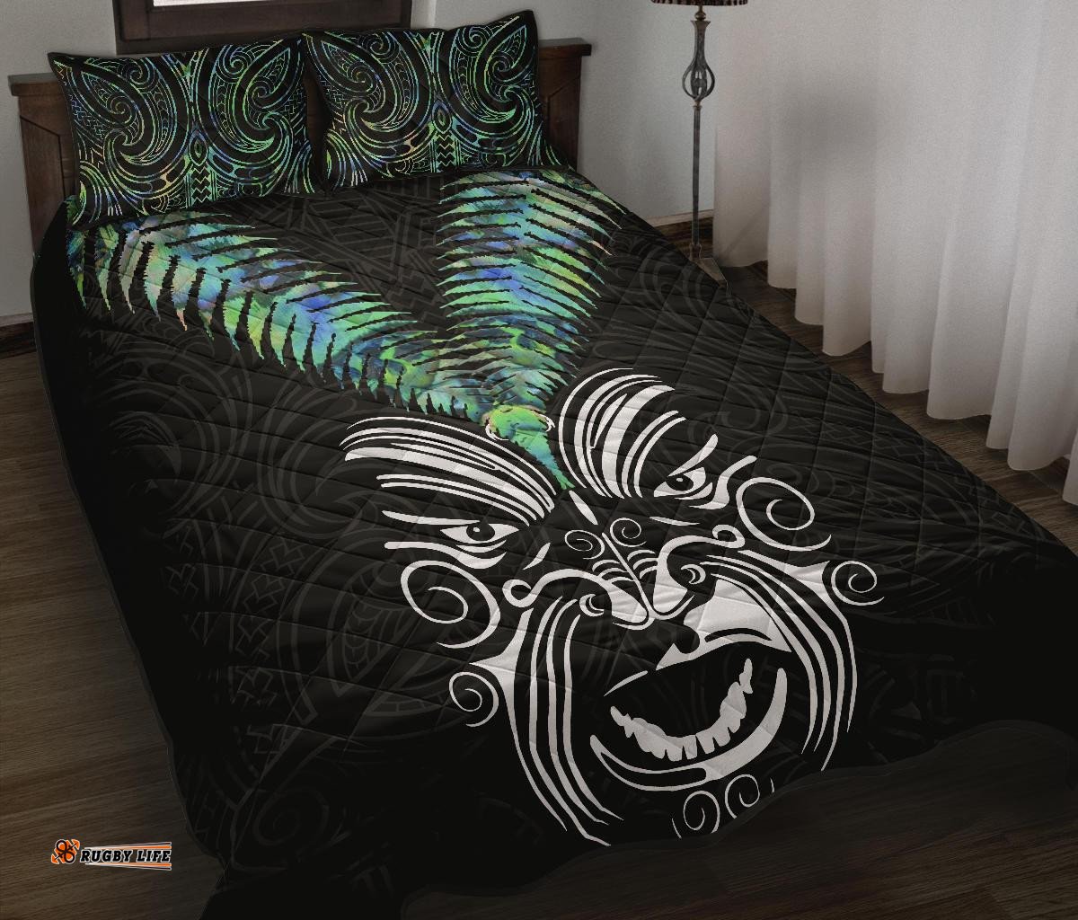 New Zealand Maori Moko Quilt Bed Set Paua Shell