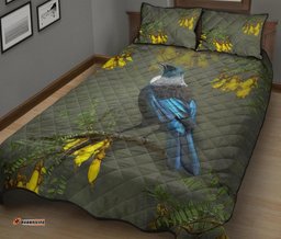 Tui Bird New Zealand Kowhai Tree Quilt Bed Set
