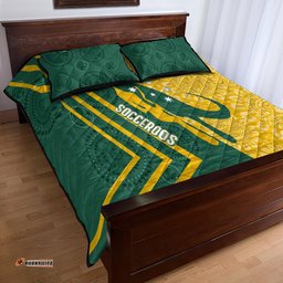 Australia Socceroos Indigenous Quilt Bed Set Green & Gold