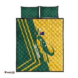 Australia Socceroos Indigenous Quilt Bed Set Green & Gold