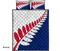 New Zealand Flag Unity Fern Red And Blue Quilt Bedding Sets