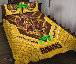 Custom Afl Quilt Bed Set Hawthorn Football Club Mascot