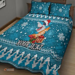 Custom Sharks Rugby Quilt Bed Set Chirstmas Vibe