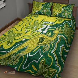 Custom Australia Cricket Quilt Bed Set Go Aussie World Cup Aboriginal Style Unique