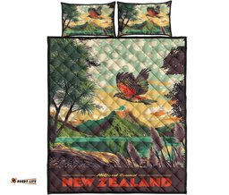 Kea Parrot New Zealand Poster Quilt Bed Set