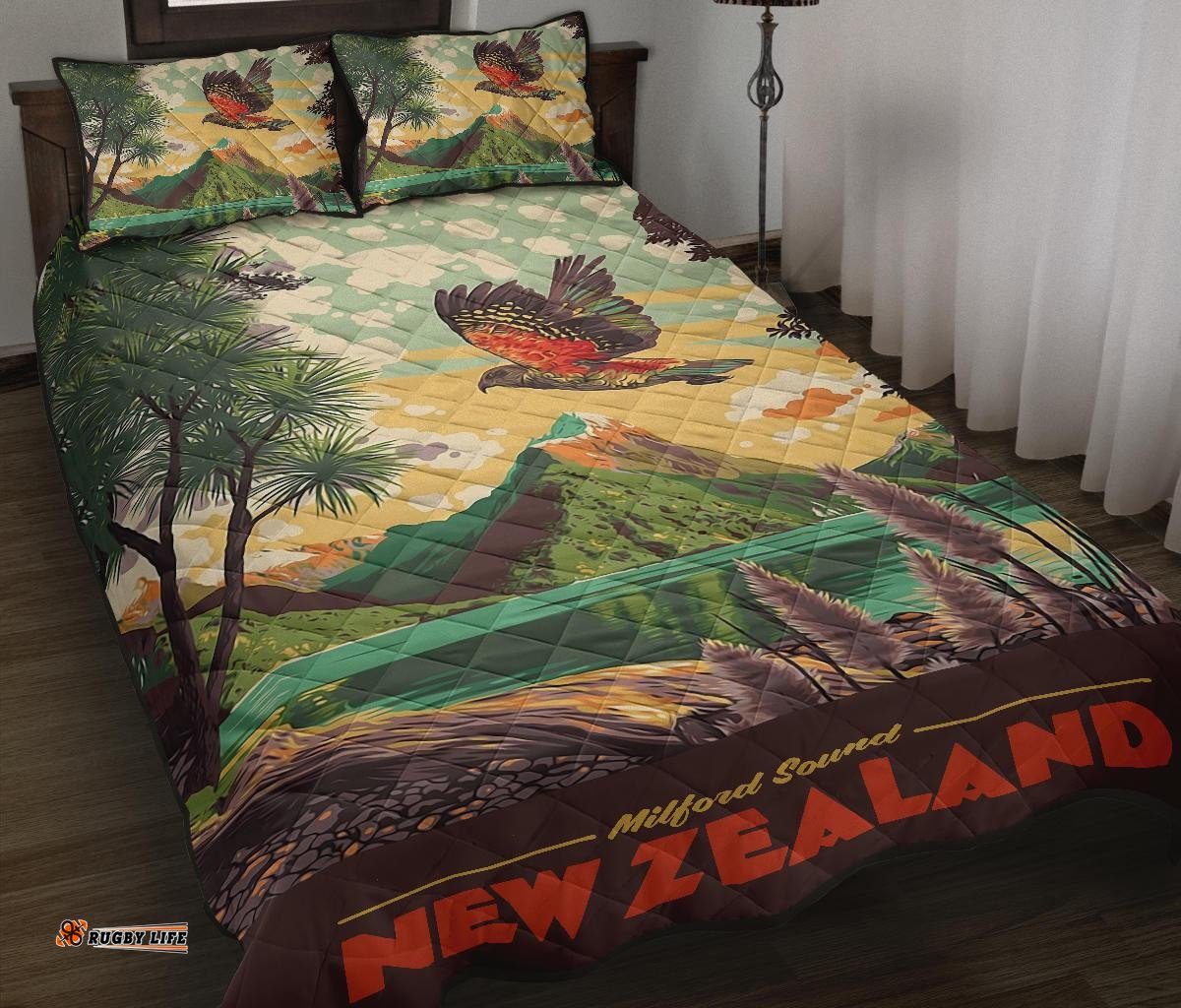 Kea Parrot New Zealand Poster Quilt Bed Set