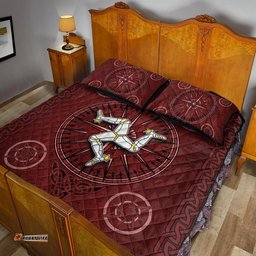 Isle Of Man Celtic Quilt Bed Set Celtic Compass With Manx Triskelion