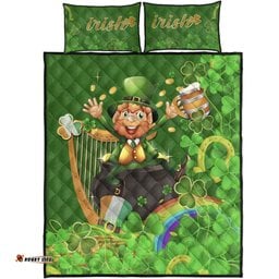 Ireland Celtic Quilt Bed Set Happy Leprechaun