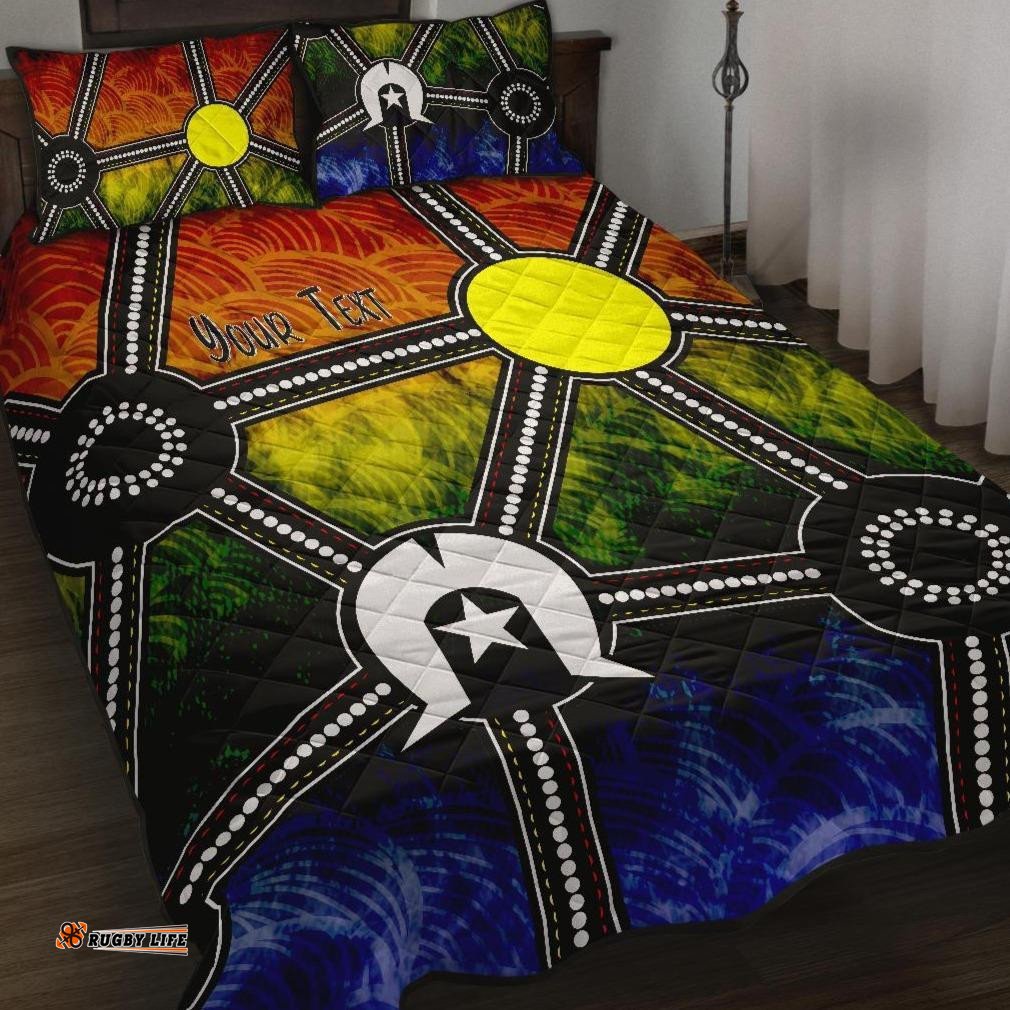 Custom NAIDOC Week Quilt Bed Set, Aboriginal Geometric Style