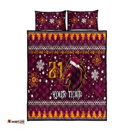 Custom Broncos Rugby Quilt Bed Set Heart Of All Queenland Christmas Vibe Unique