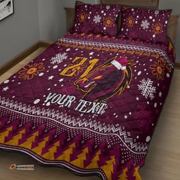 Custom Broncos Rugby Quilt Bed Set Heart Of All Queenland Christmas Vibe Unique