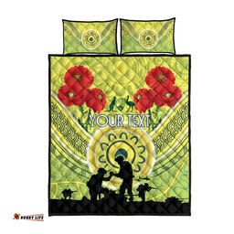 Custom Australia Cricket ANZAC Quilt Bed Set The Military Soldiers with Aboriginal Style