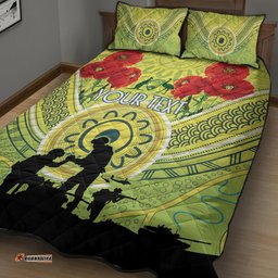 Custom Australia Cricket ANZAC Quilt Bed Set The Military Soldiers with Aboriginal Style