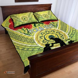 Custom Australia Cricket ANZAC Quilt Bed Set The Military Soldiers with Aboriginal Style