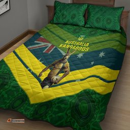 Australia Rugby Quilt Bed Set Pacific Go Aussie Kangaroos